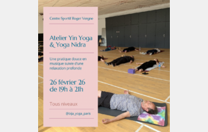 ATELIER YOGA CHRISTINE 26/02 - YOGA YIN ET YOGA NIDRA