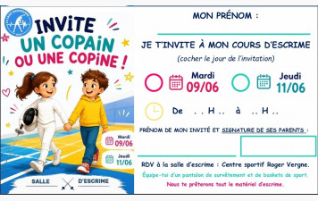 ESCRIME : SOIRÉE COPAIN/COPINE